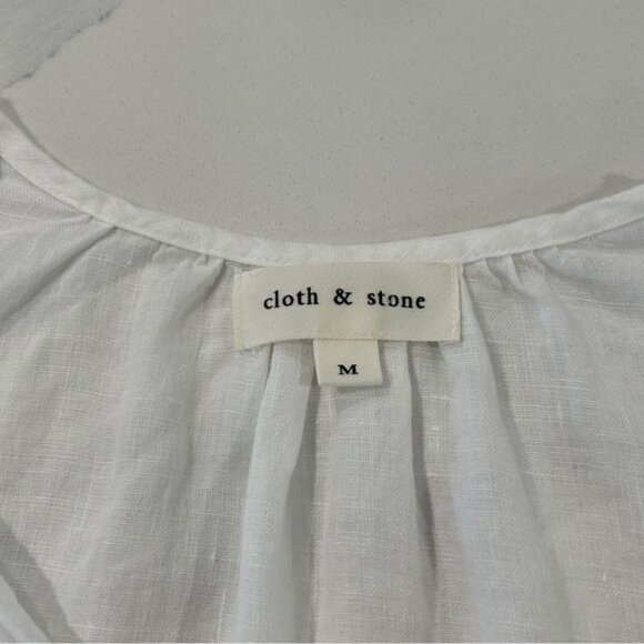 Anthropologies Cloth  Stone 100 Linen Long Sleeve Top - Picture 9 of 11